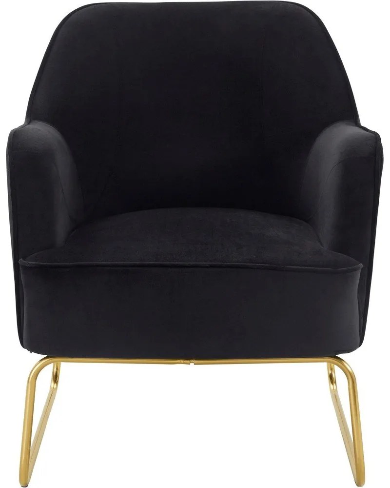 Čierne zamatové kreslo Joshua - Støraa