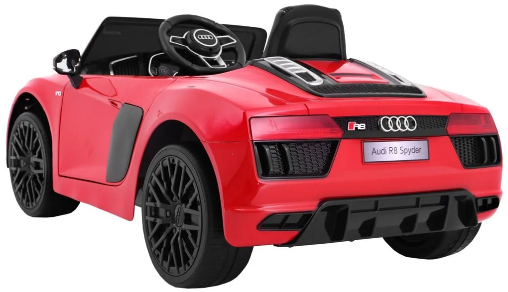 RAMIZ ELEKTRICKÉ AUTÍČKO AUDI R8 SPYDER RS EVA - NELAKOVANÉ - ČERVENÉ - 2x6V7Ah - 2x45W - 2022