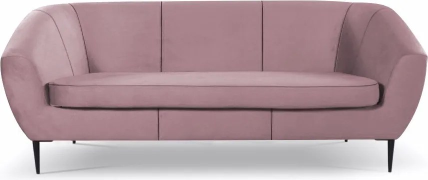 Trojmiestna pohovka Olivio, svetle ružová zamatová látka