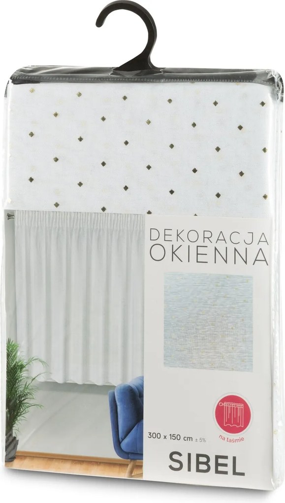ZÁCLONA NA PÁSKE SIBEL 300X150 CM BIELA