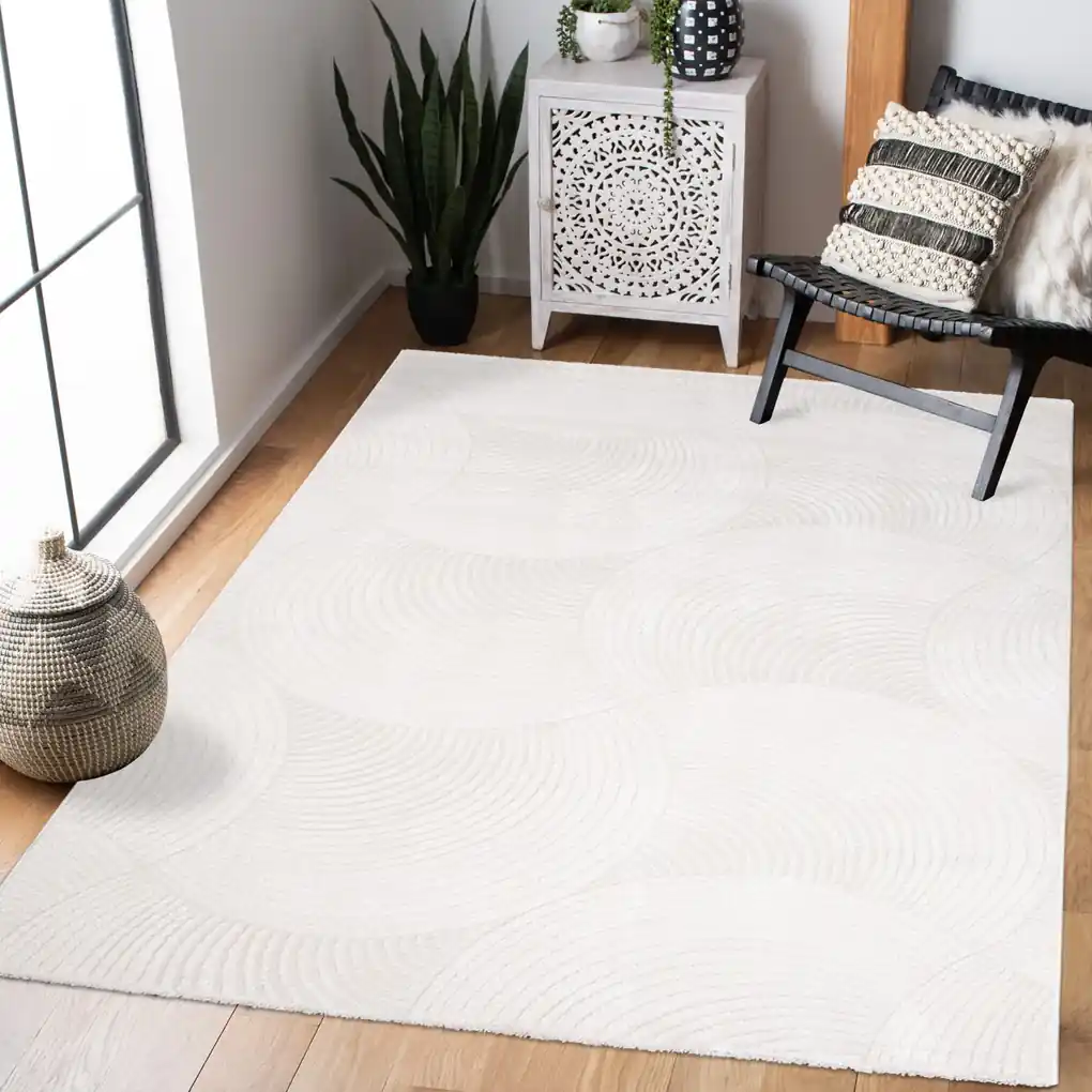Dekorstudio Jednofarebný koberec FANCY 647 - smotanovo biely Rozmer koberca:  120x160cm | BIANO