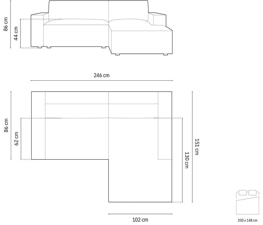 Tmavozelená zamatová rozkladacia/s úložným priestorom rohová pohovka (pravý roh/s leňoškou) Jodie – Micadoni