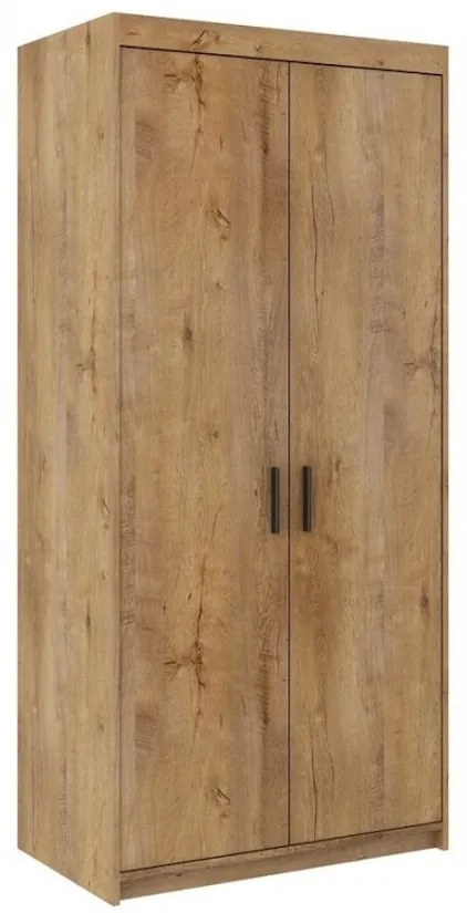 Šatníková skriňa ELLENA 2D, 190x90x53 cm, dub lefkas