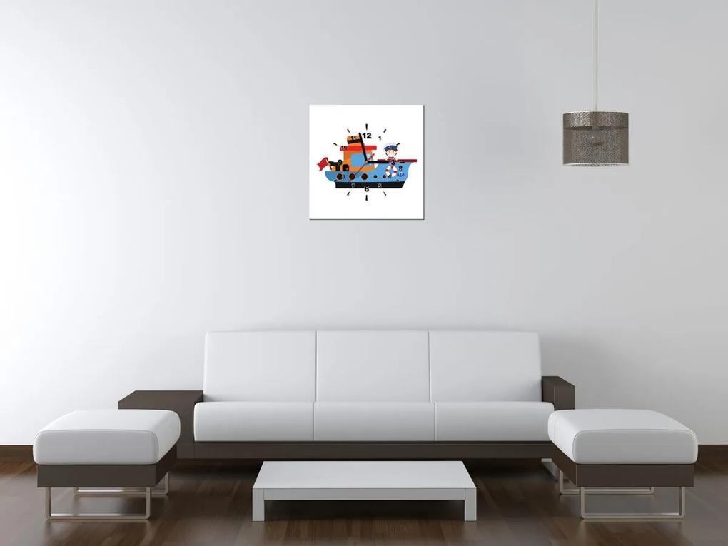 Gario Obraz s hodinami Rybárska loďka Rozmery: 30 x 30 cm