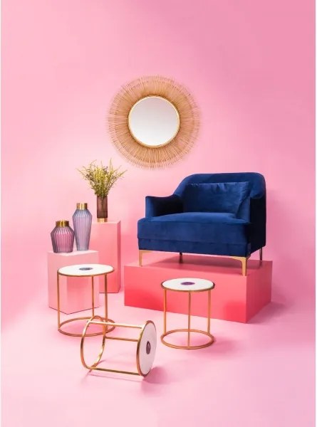 KARE DESIGN Zrkadlo Sunburst Tre zlatá Ø87 cm 87 × 87 × 11,5 cm