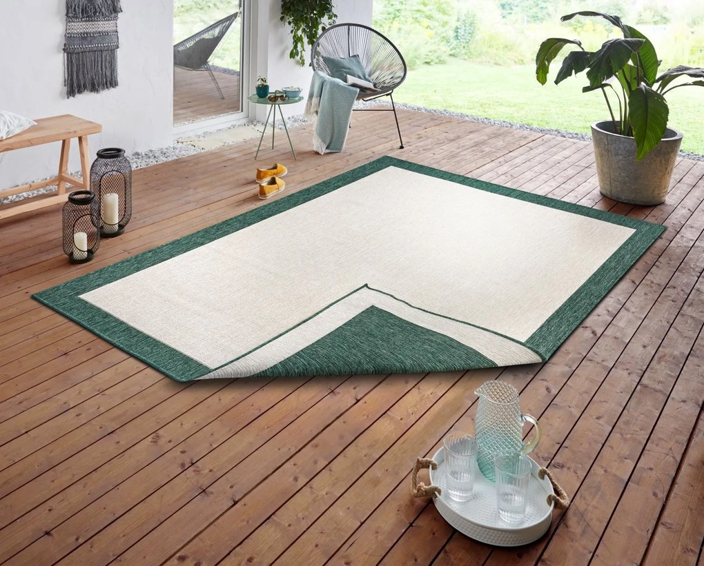 NORTHRUGS - Hanse Home koberce Kusový koberec Twin-Wendeteppiche 105473 Green – na von aj na doma - 80x150 cm