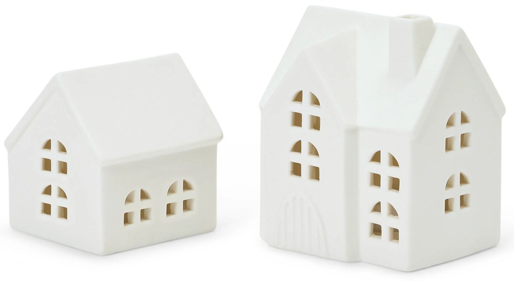 LED keramický domček, 2 ks