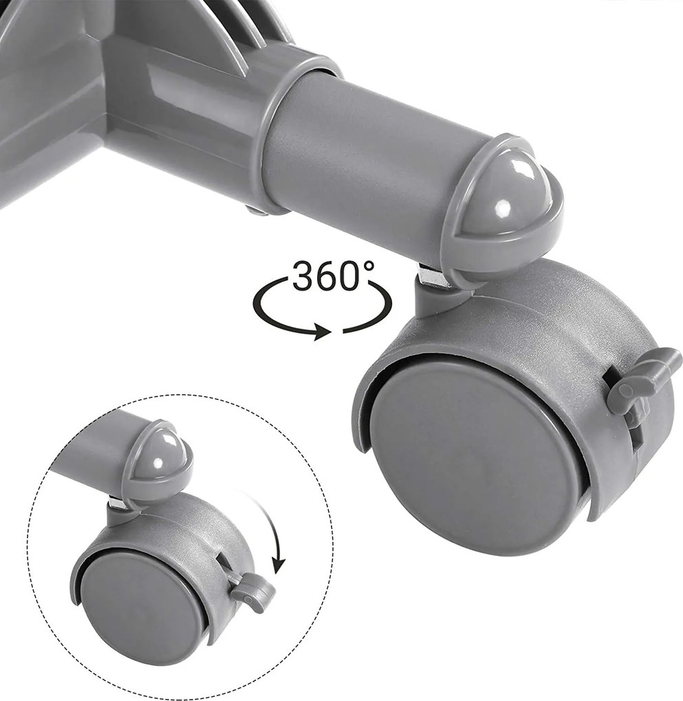 Stojan na oblečenie, s 2 výsuvnými tyčami, sivý