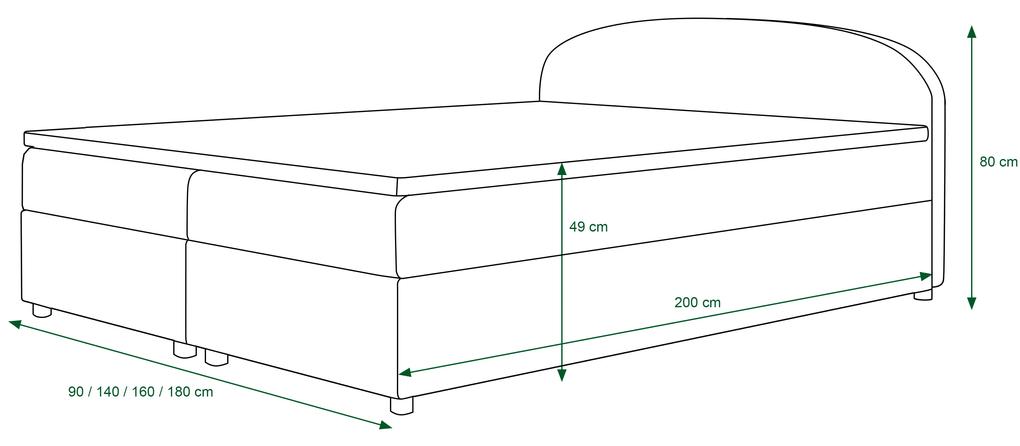 Manželská posteľ Boxspring 140 cm Brick Comfort (tmavohnedá + vzor vlny) (s matracom a úložným priestorom). Vlastná spoľahlivá doprava až k Vám domov. 1055773