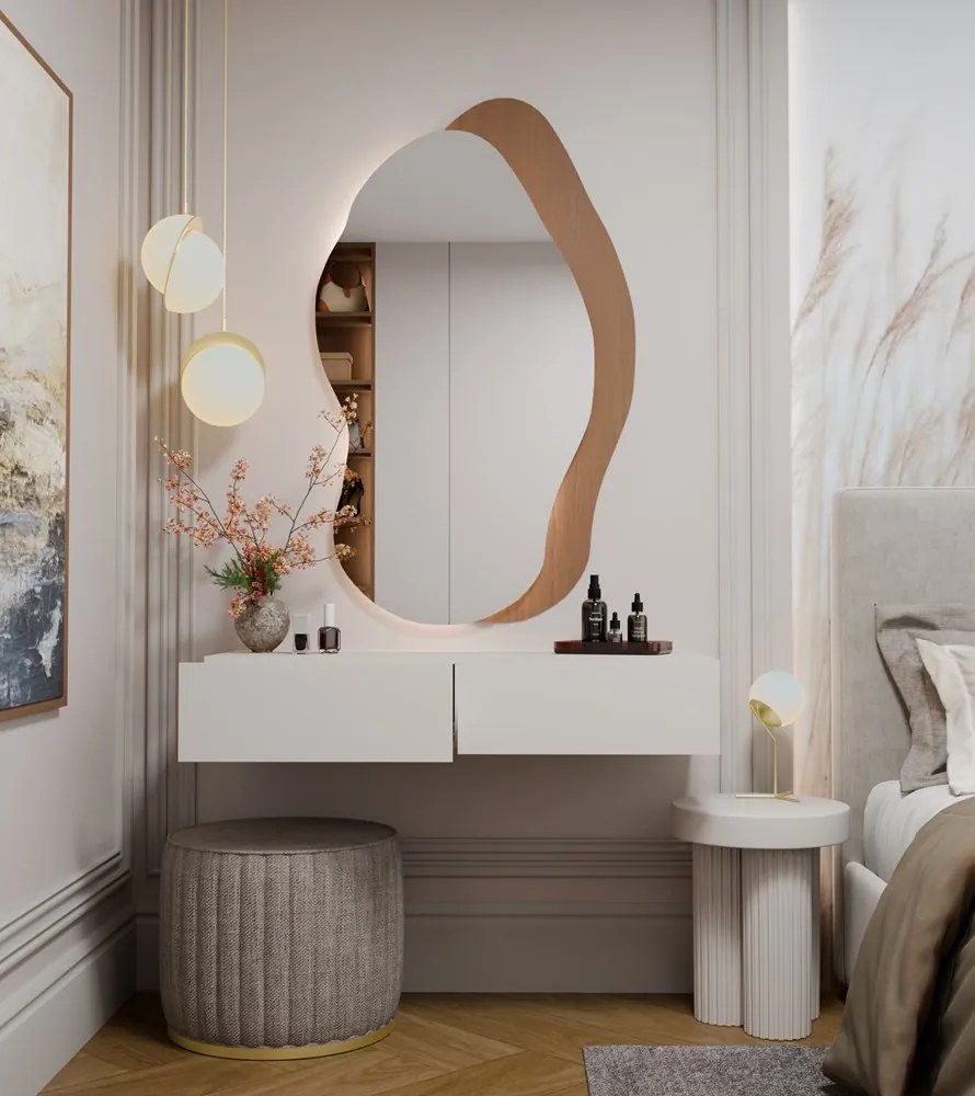 Závesný toaletný stolík MIKA 110 cm kašmírový