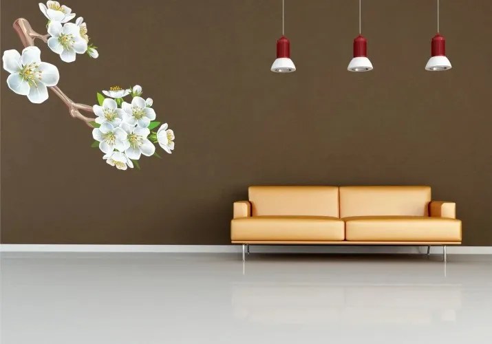 Nálepka na stenu do interiéru rozkvitnutý konár čerešne 2280 50 x 100 cm