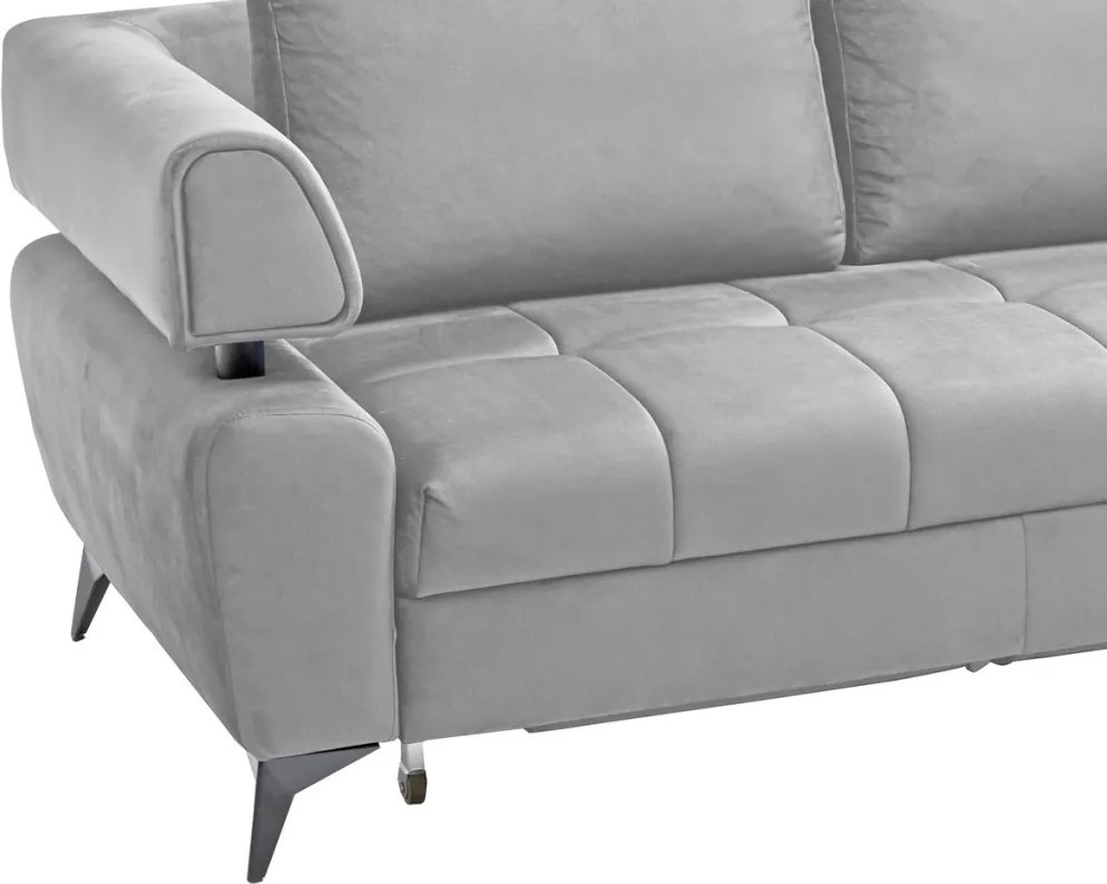 Rohová sedacia súprava Paris, svetlo šedá látka, pravý roh