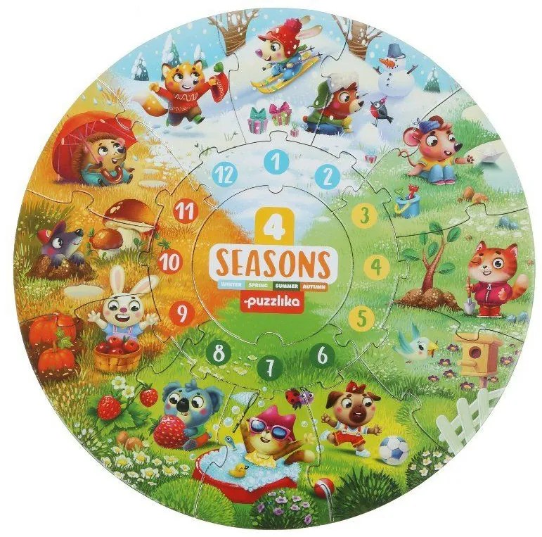 Puzzlika 15238 Štyri ročné obdobia - vzdelávacie puzzle 17 dielikov