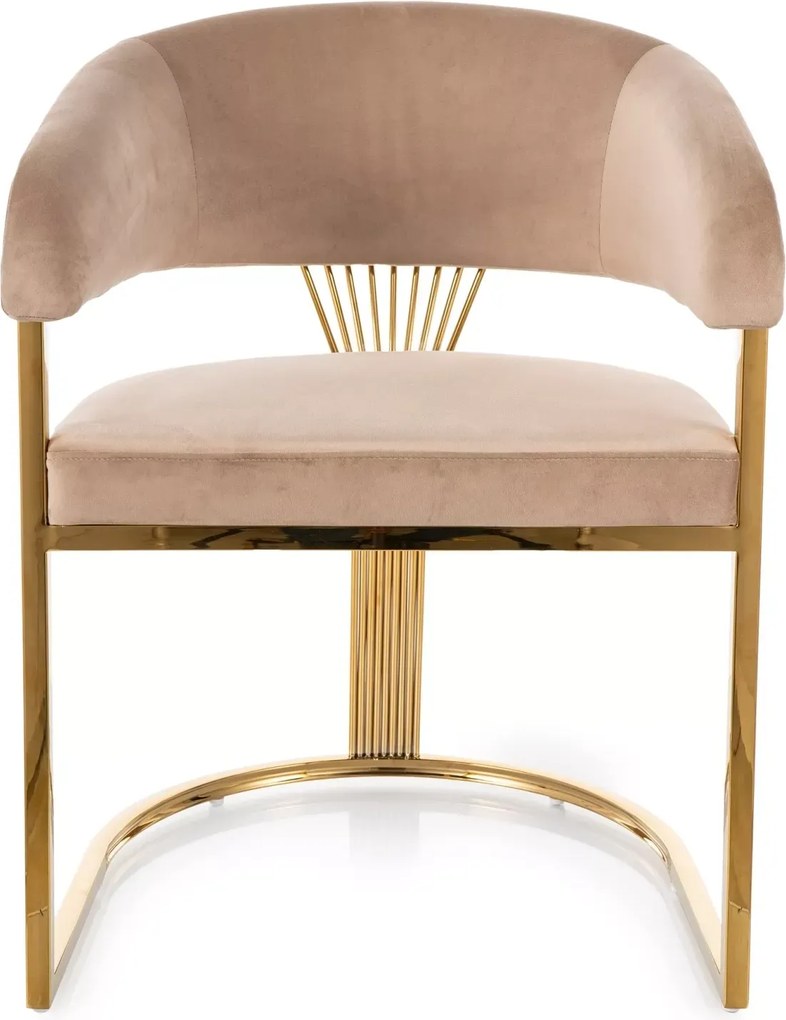 SI Korunová zamatová stolička béžová
