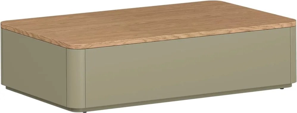 Konferenčný stolík Elivo 100x60 cm so zásuvkami - eukalyptus / dub baltic dune