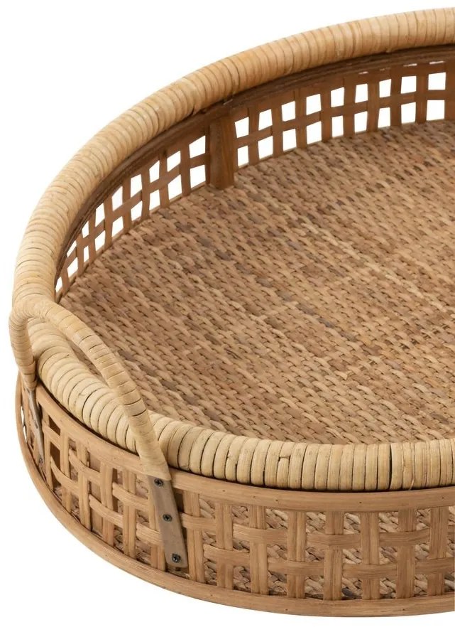 Prírodný oválny ratanový podnos s uchami Rattan / Bamboo M - 57*43*15 cm