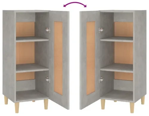 vidaXL Komoda betónovo sivá 34,5x34x90 cm spracované drevo-