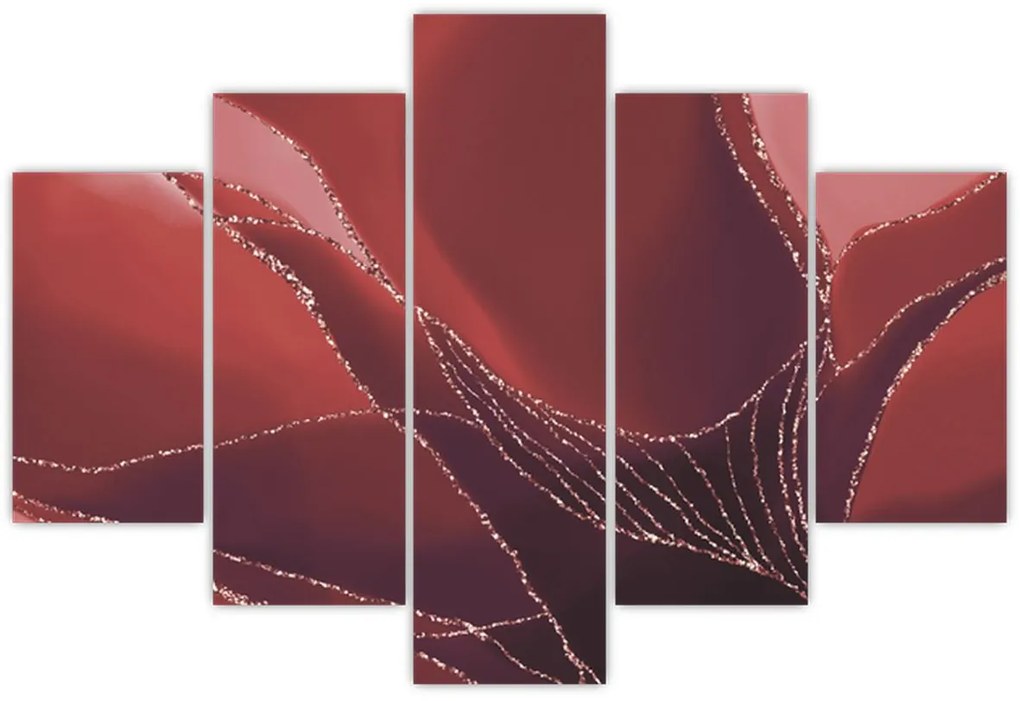 Obraz - Červená abstraktná kvetina N⁰2 (150x105 cm)