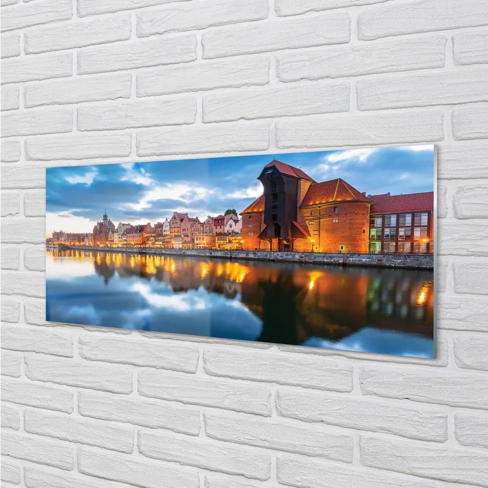 Obraz na akrylátovom skle Gdańsk riečne budovy 120x60 cm