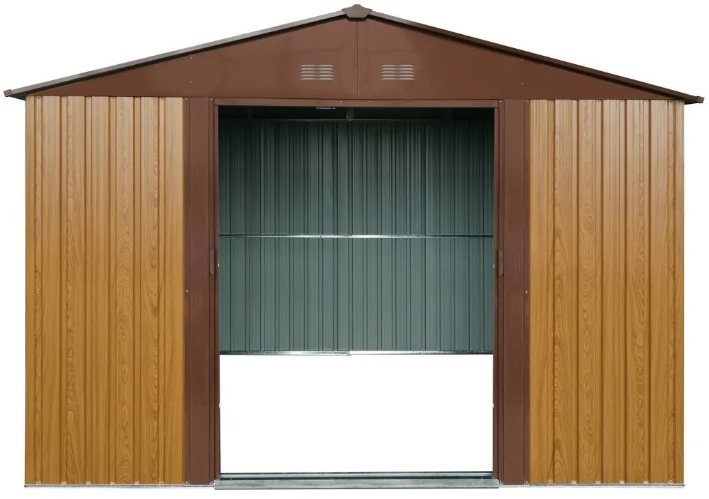 Záhradný domček BestBerg ZDB-7D / 7,2 m² / 301 x 238 x 214 cm / červené drevo / hnedá