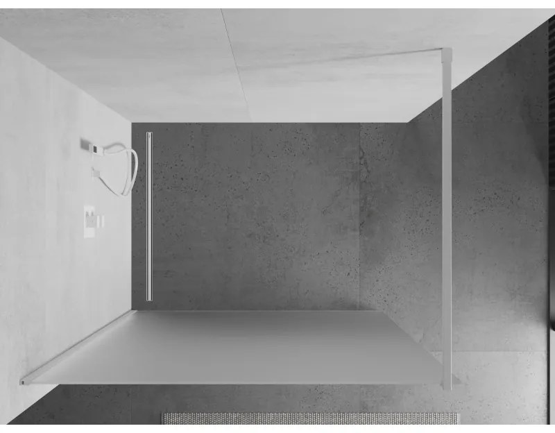 Mexen Kioto, Walk-In sprchová zástena 110 x 200 cm, 8mm sklo námraza, biely profil, 800-110-101-20-30