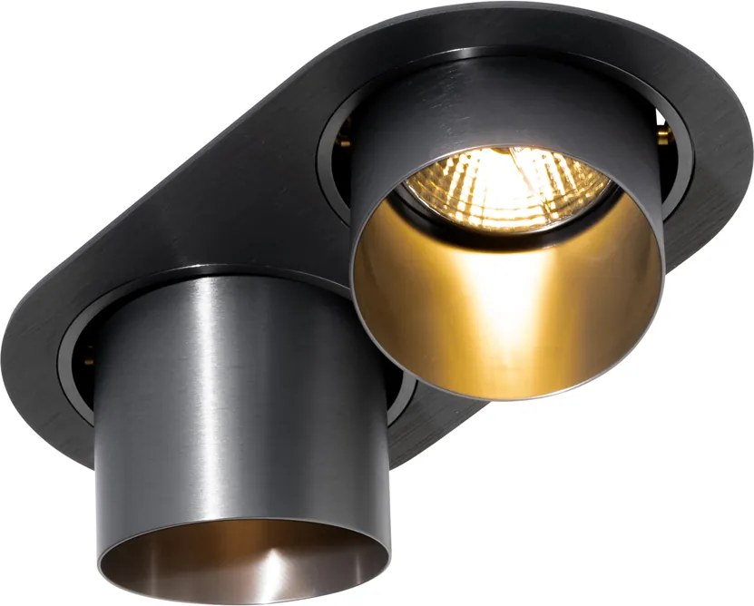 Okrúhle zapustené bodové svetlo tmavosivé GU10 70 mm sklopné 2-svetlo - Installa