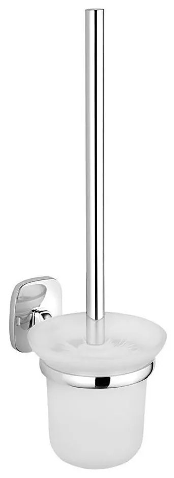 Aqualine - Nástenná WC štetka RUMBA mliečne sklo/lesklý chróm