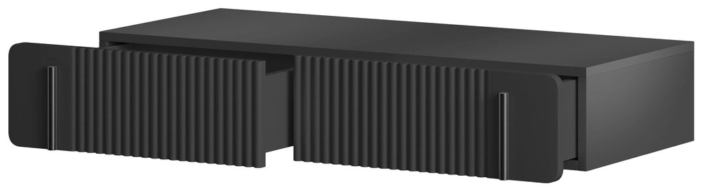 Závesný toaletný stolík Malmi 100 cm - čierny mat / čierna