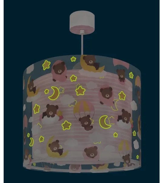 Dalber 41572S - Detský luster BABY TEDDY 1xE27/15W/230V ružová