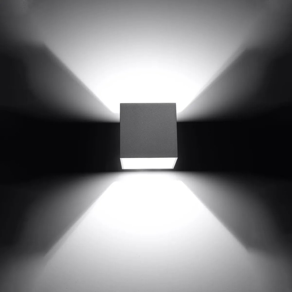 Nástenné svietidlo Quad, 1x sivé kovové tienidlo