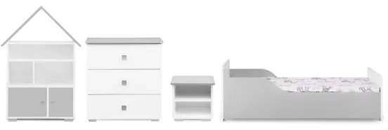 Komoda PABIS 87x83 cm biela/šedá