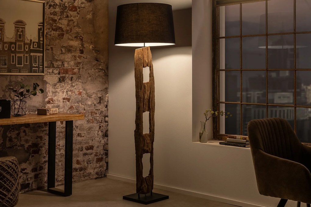 Stojacia lampa Big Bow 170-180cm ľanová čierna
