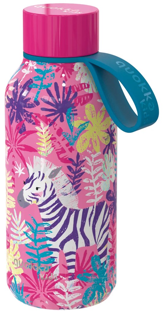 Nerezová termofľaša Solid Kids s pútkom Zebras 330 ml