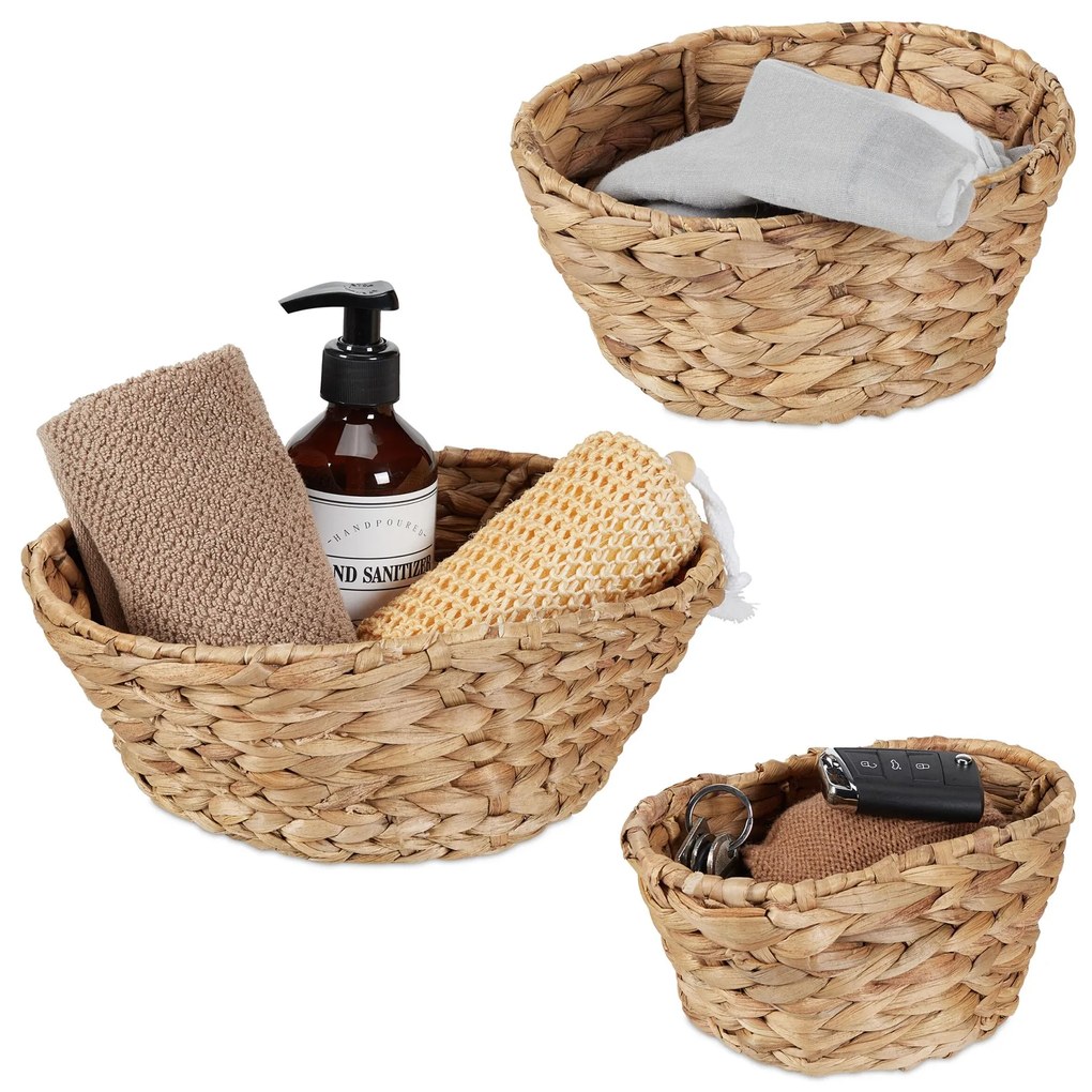 Sada 3 košíkov z vodného hyacintu RD48135