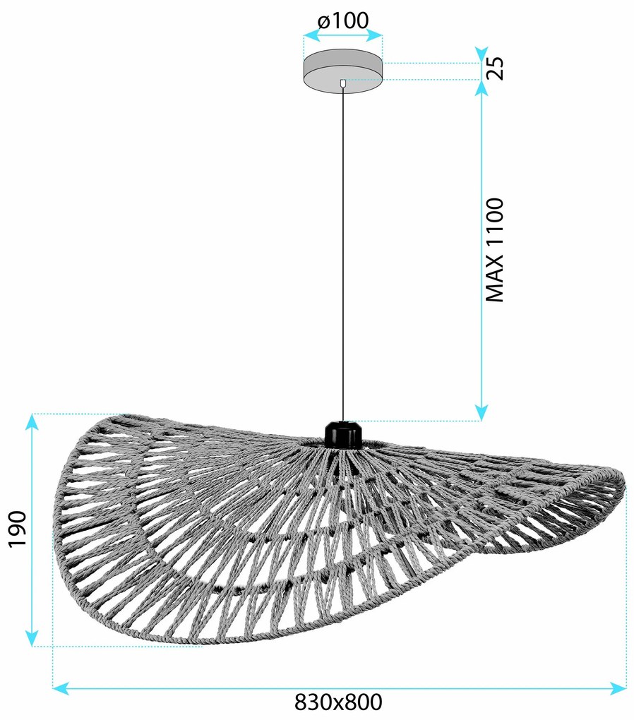 Toolight Toolight, závesné stropné svietidlo 80cm, 1xE27, APP1740-1C, čierna-hnedá, OSW-06063