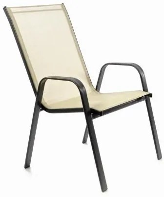 Garthen 78619 Záhradná stohovateľná stolička, 96 x 55 x 71 cm, krémová