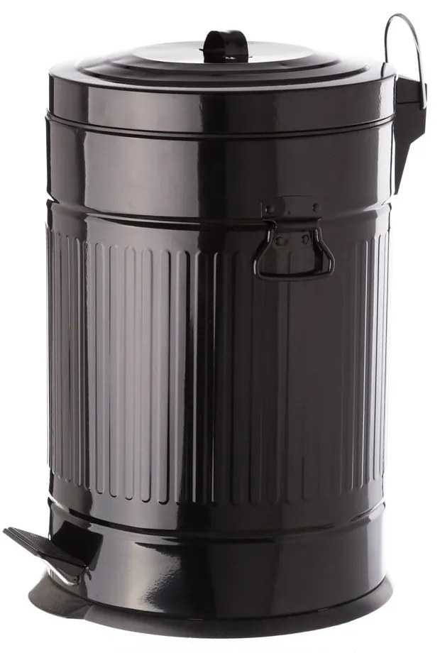 Čierny pedálový kovový odpadkový kôš Unimasa, 20 l