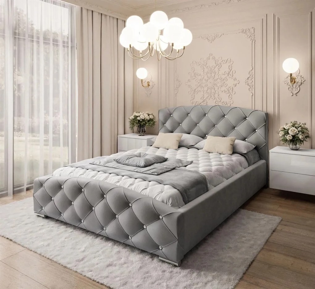 MANŽELSKÁ POSTEĽ 140X200 CLARISSE S KRYŠTÁLIKMI