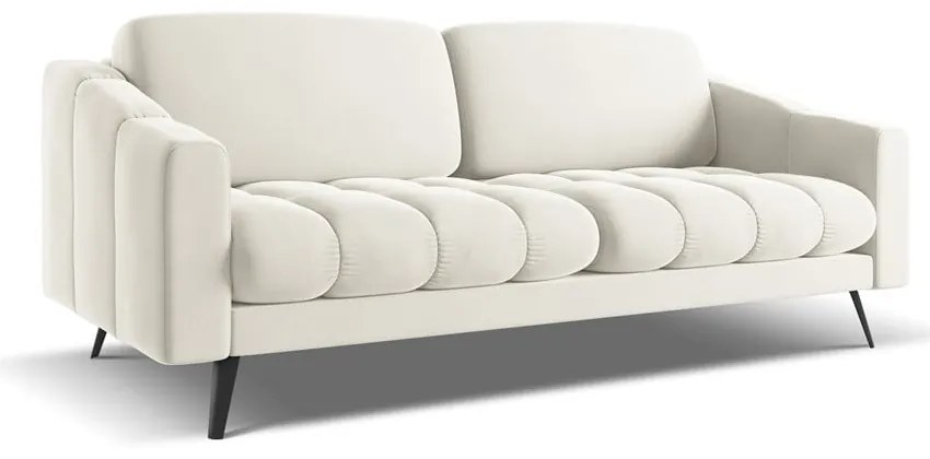 Biela zamatová pohovka 202 cm Nalu – Makamii