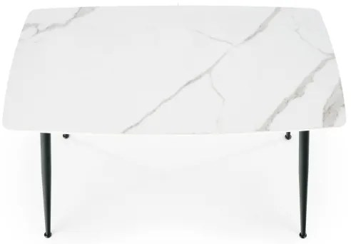 Jedálenský stôl ALARA, dekór biely mramor/čierna