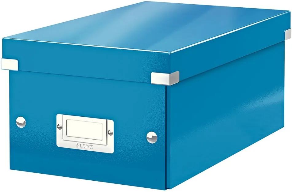 Modrá úložná škatuľa s vekom Leitz DVD Disc, dĺžka 35 cm