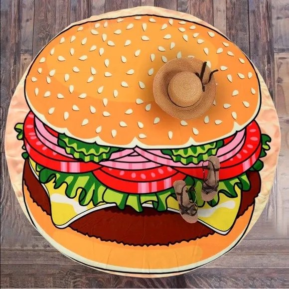 Tutumi Tutumi, plážová osuška 150cm, vzor hamburger, REC-02002