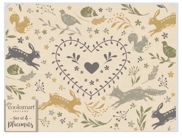 Korkové prestieranie 4 ks 29x21 cm Woodland - Cooksmart ®