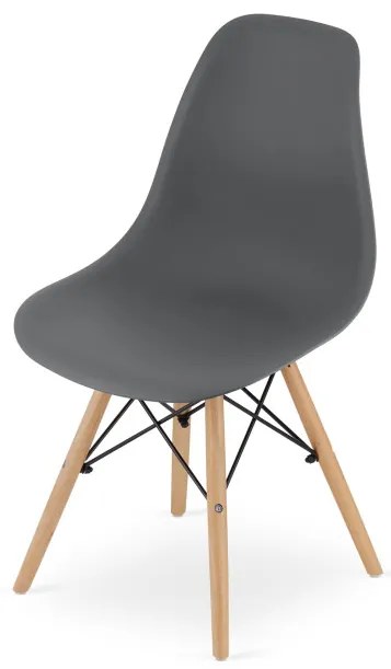 Set dvoch jedálenských stoličiek OSAKA tmavosivé (hnedé nohy) 2ks