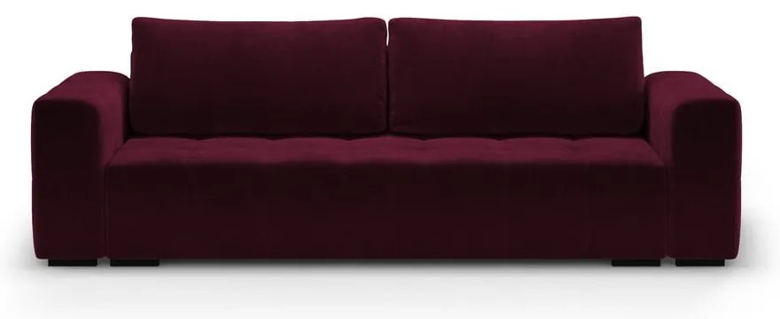 Tmavočervená zamatová rozkladacia pohovka Milo Casa Luca