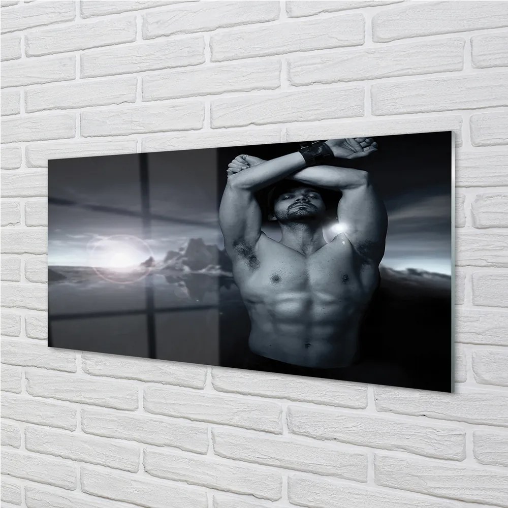 Nástenný panel  mužský horské 125x50 cm