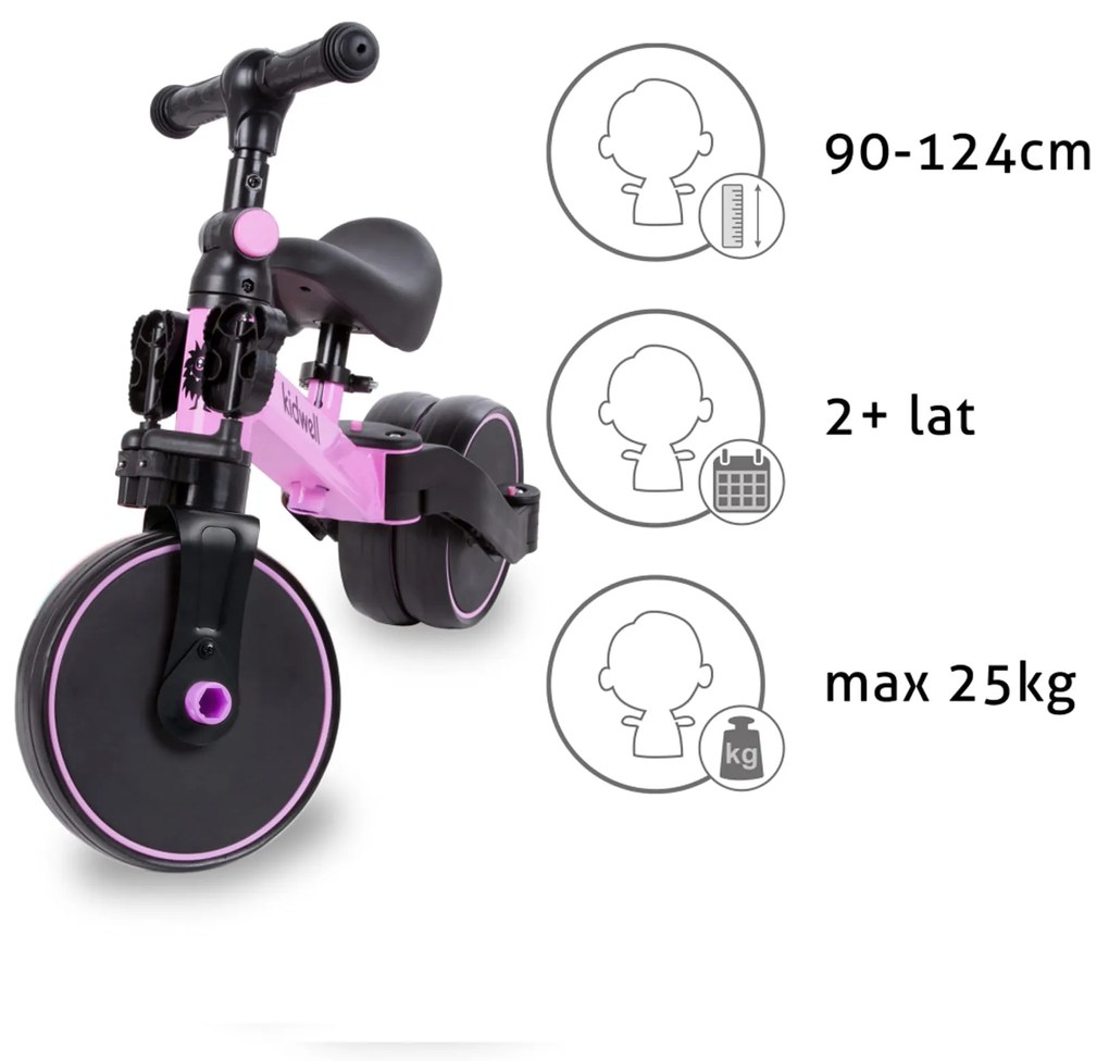 Cykloodrážadlo 3v1 PICO Pink ROSE