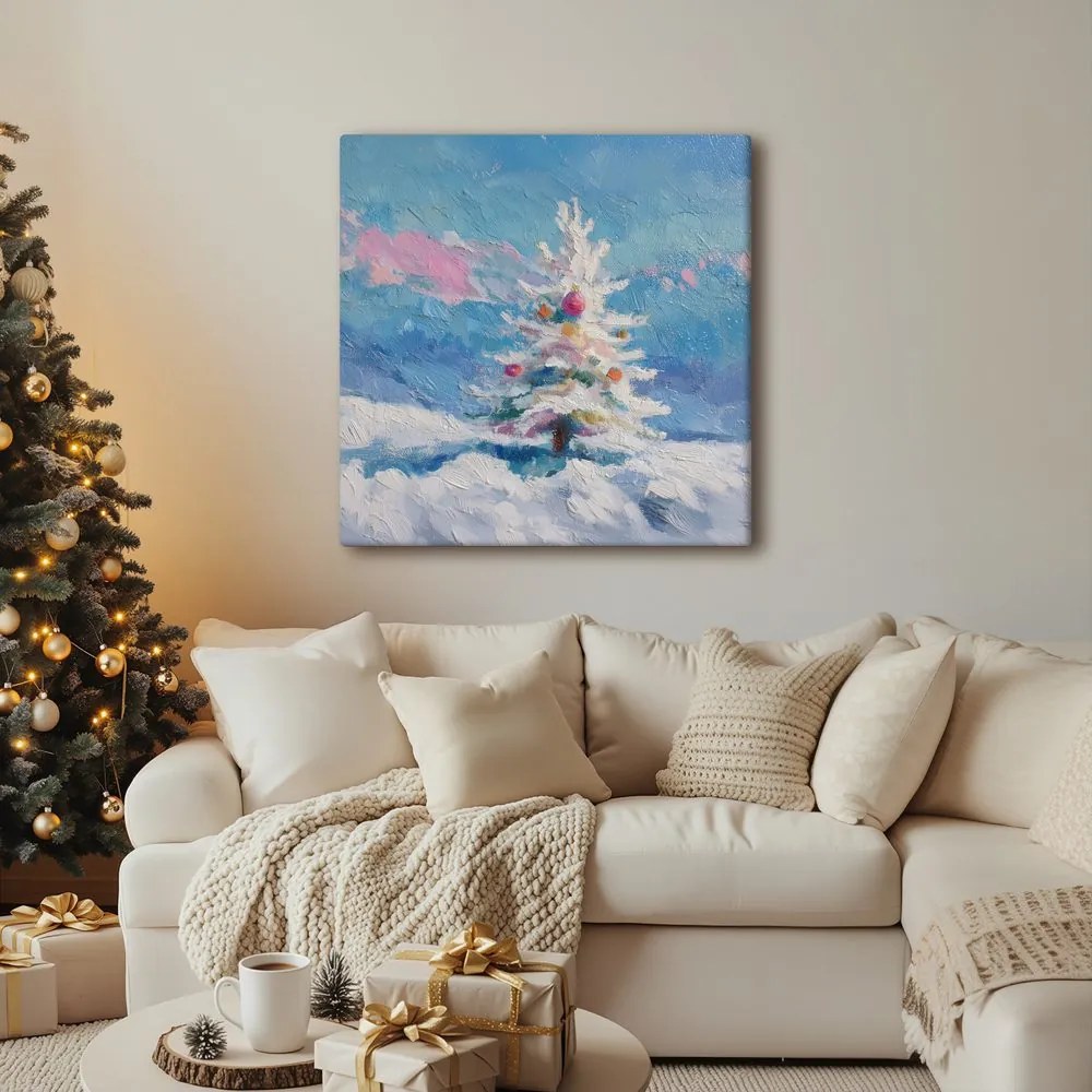 Obraz zimné čaro s vianočným stromom