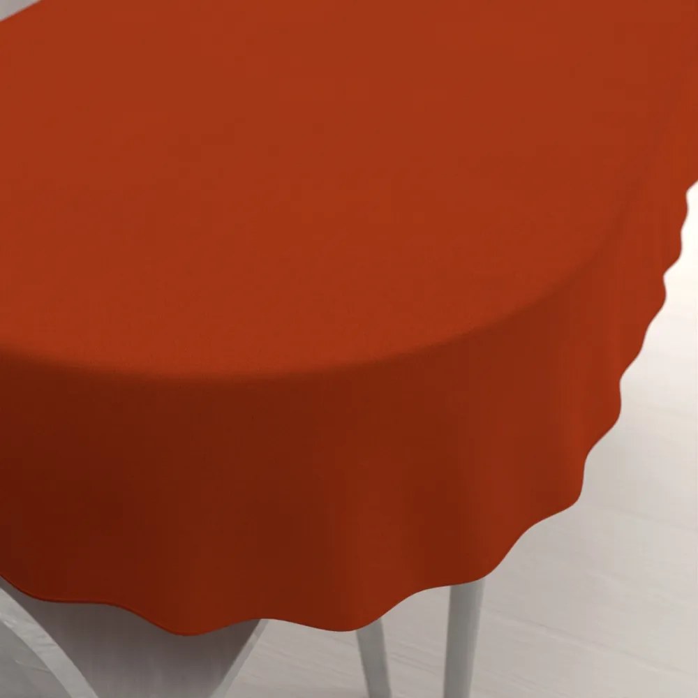 Biante Veľký dekoračný oválny obrus BKU-105 Tehlovo červený 260x320 cm