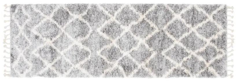 Kusový koberec shaggy Axaya sivý atyp 80x200cm